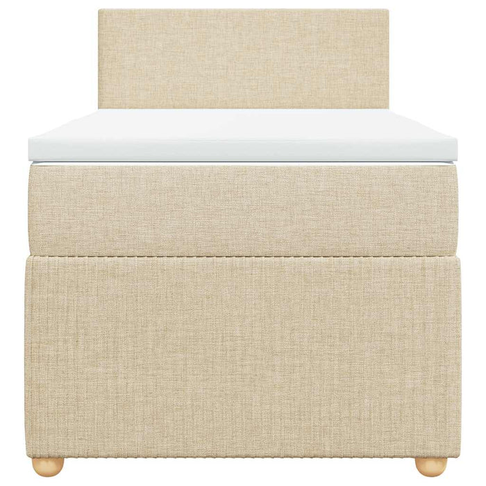 Pat box spring cu saltea, crem, 100x200 cm, textil - WALTI WALTI