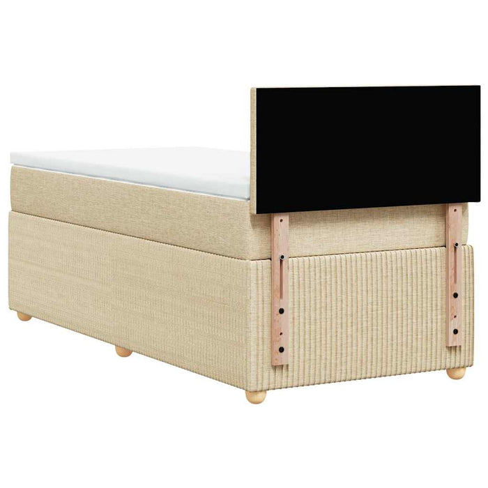 Pat box spring cu saltea, crem, 100x200 cm, textil - WALTI WALTI