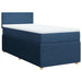 Pat box spring cu saltea, albastru, 100x200 cm, textil - WALTI WALTI