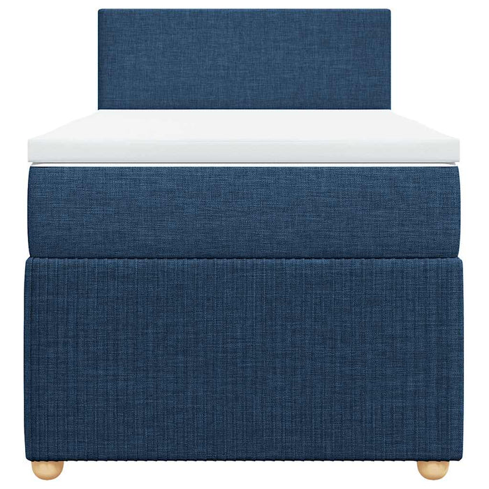 Pat box spring cu saltea, albastru, 100x200 cm, textil - WALTI WALTI