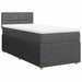 Pat box spring cu saltea, gri închis, 100x200 cm, textil - WALTI WALTI