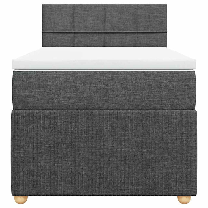 Pat box spring cu saltea, gri închis, 100x200 cm, textil - WALTI WALTI