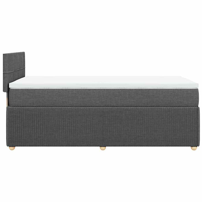 Pat box spring cu saltea, gri închis, 100x200 cm, textil - WALTI WALTI
