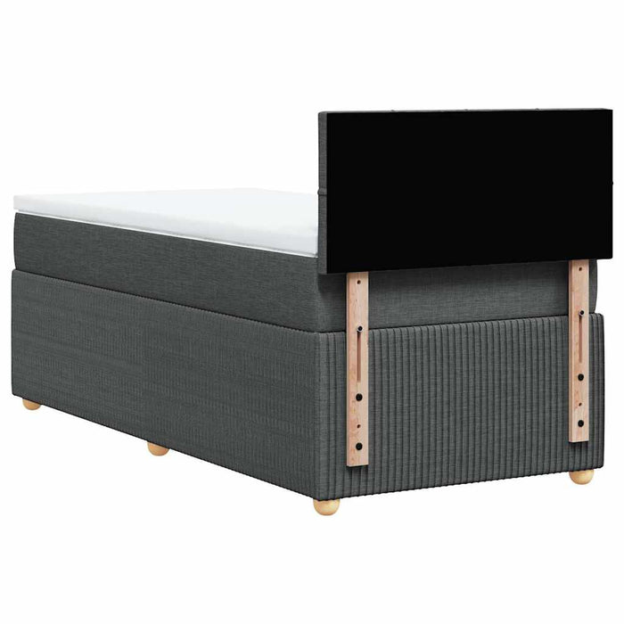 Pat box spring cu saltea, gri închis, 100x200 cm, textil - WALTI WALTI