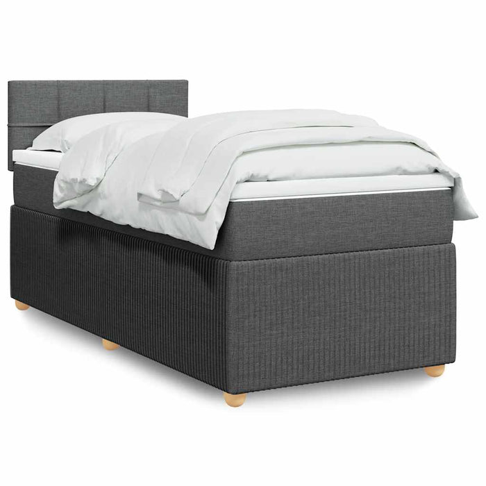 Pat box spring cu saltea, gri închis, 100x200 cm, textil - WALTI WALTI