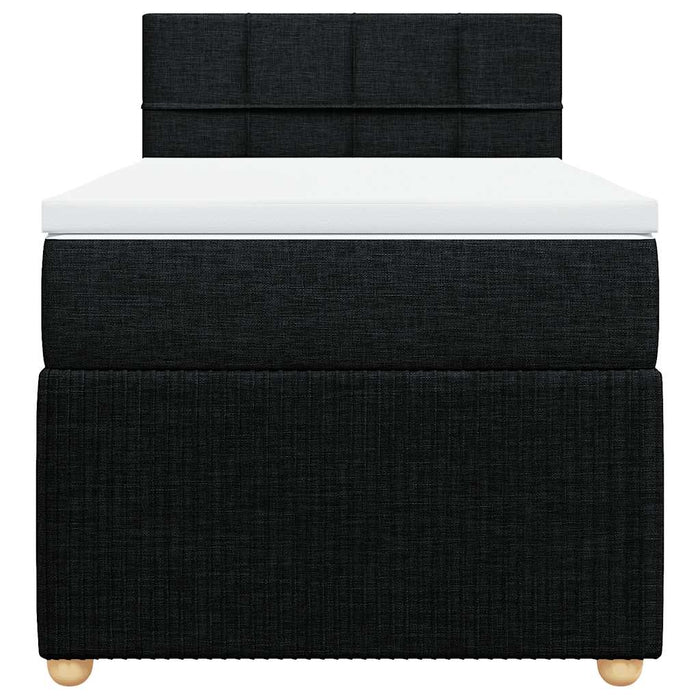Pat box spring cu saltea, negru, 100x200 cm, textil - WALTI WALTI