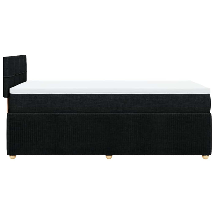 Pat box spring cu saltea, negru, 100x200 cm, textil - WALTI WALTI