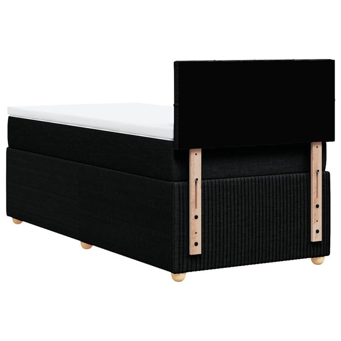 Pat box spring cu saltea, negru, 100x200 cm, textil - WALTI WALTI