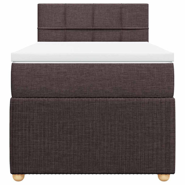 Pat box spring cu saltea, maro închis, 100x200 cm, textil - WALTI WALTI