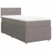 Pat box spring cu saltea, gri taupe, 100x200 cm, textil - WALTI WALTI