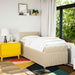 Pat box spring cu saltea, crem, 100x200 cm, textil - WALTI WALTI