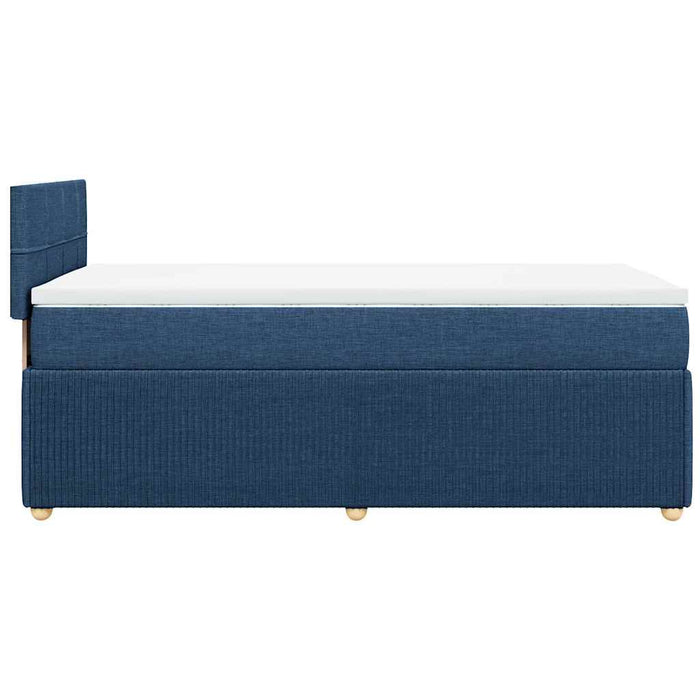 Pat box spring cu saltea, albastru, 100x200 cm, textil - WALTI WALTI