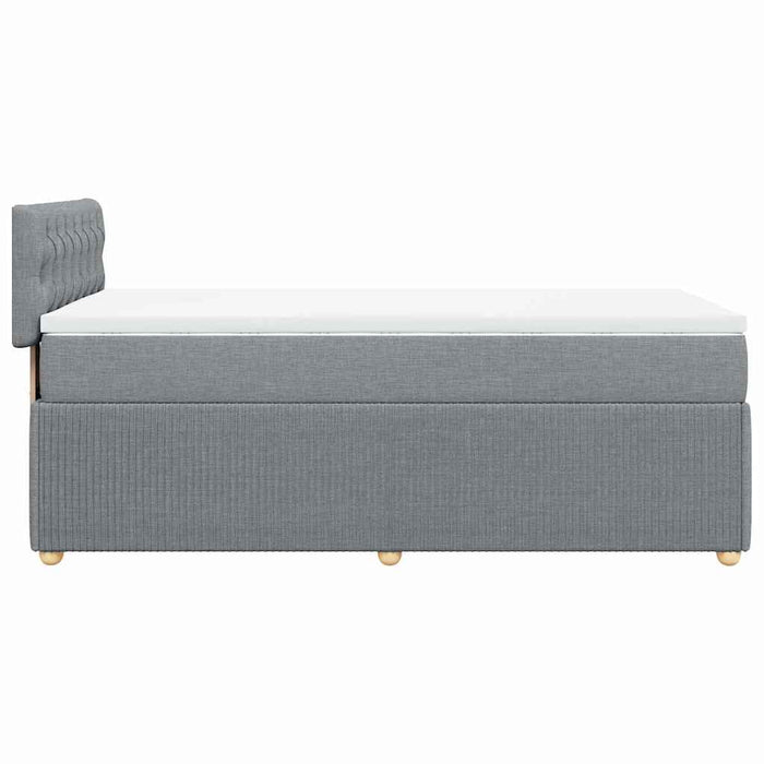 Pat box spring cu saltea, gri deschis, 100x200 cm, textil - WALTI WALTI