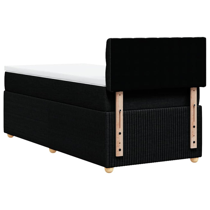 Pat box spring cu saltea, negru, 100x200 cm, textil - WALTI WALTI