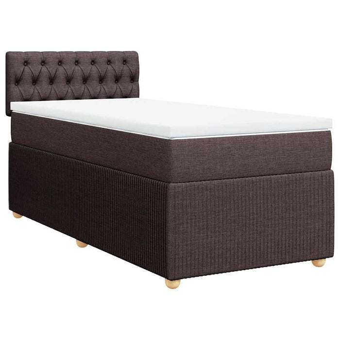 Pat box spring cu saltea, maro închis, 100x200 cm, textil - WALTI WALTI
