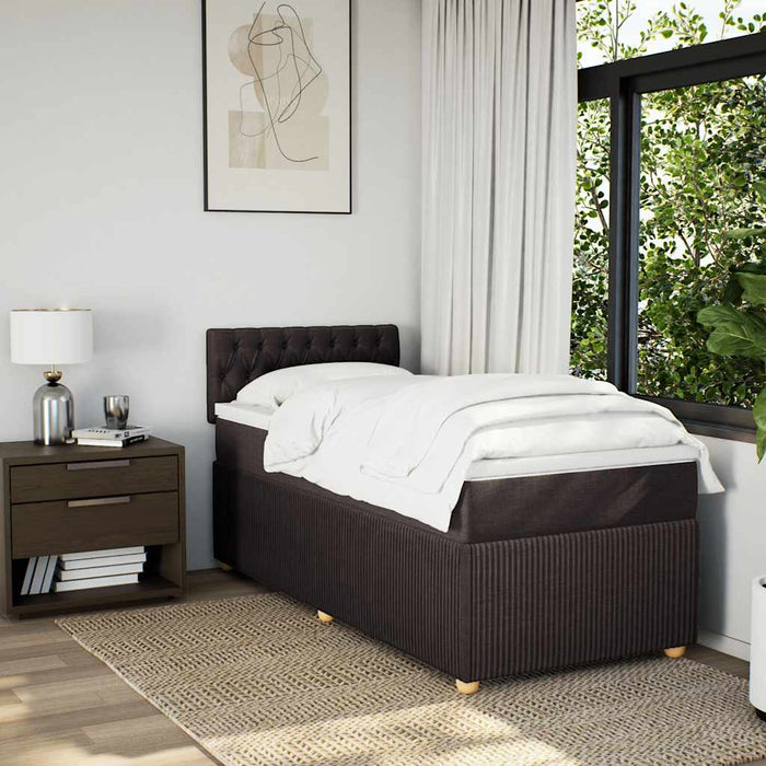 Pat box spring cu saltea, maro închis, 100x200 cm, textil - WALTI WALTI