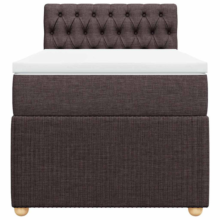 Pat box spring cu saltea, maro închis, 100x200 cm, textil - WALTI WALTI