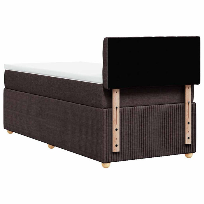 Pat box spring cu saltea, maro închis, 100x200 cm, textil - WALTI WALTI
