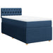 Pat box spring cu saltea, albastru, 100x200 cm, textil - WALTI WALTI