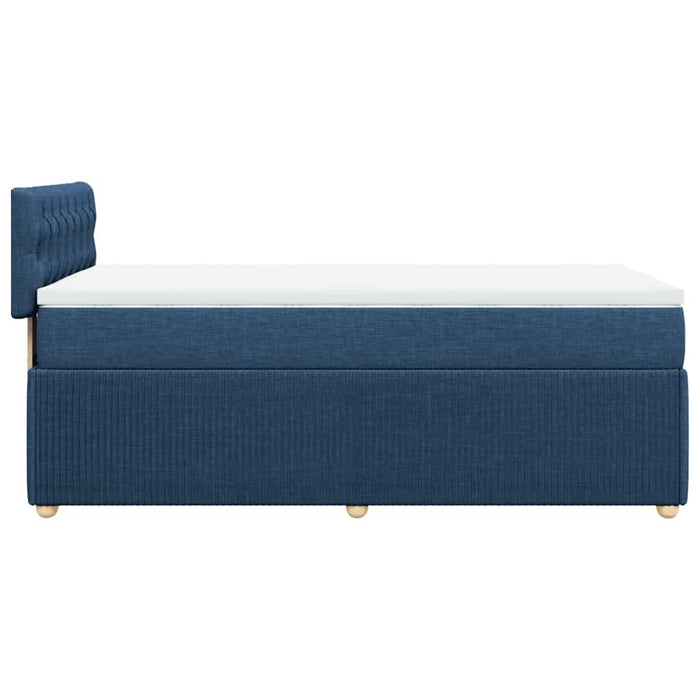 Pat box spring cu saltea, albastru, 100x200 cm, textil - WALTI WALTI