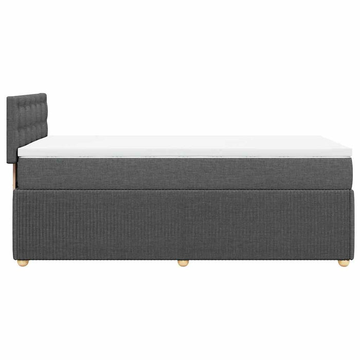 Pat box spring cu saltea, gri închis, 100x200 cm, textil - WALTI WALTI
