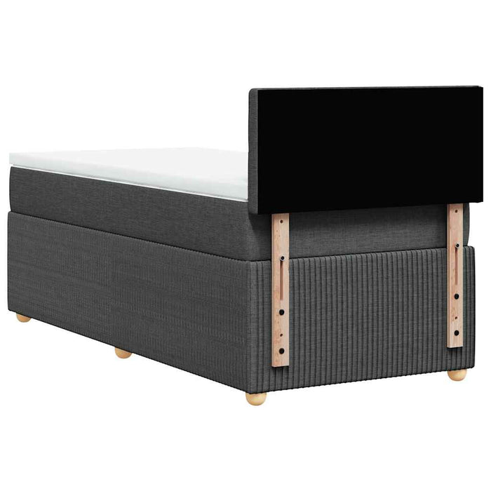 Pat box spring cu saltea, gri închis, 100x200 cm, textil - WALTI WALTI