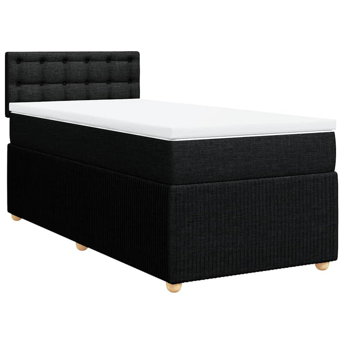 Pat box spring cu saltea, negru, 100x200 cm, textil - WALTI WALTI