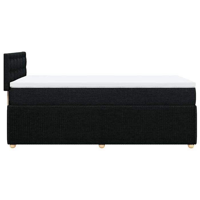 Pat box spring cu saltea, negru, 100x200 cm, textil - WALTI WALTI