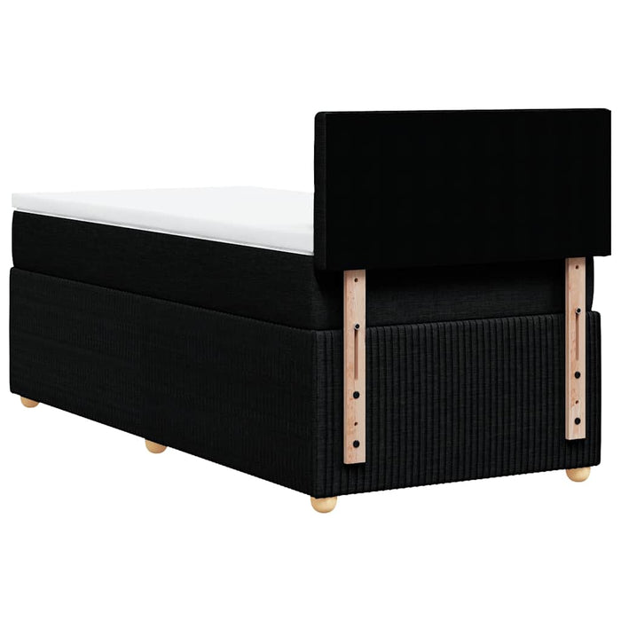 Pat box spring cu saltea, negru, 100x200 cm, textil - WALTI WALTI