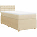 Pat box spring cu saltea, crem, 100x200 cm, textil - WALTI WALTI