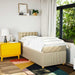 Pat box spring cu saltea, crem, 100x200 cm, textil - WALTI WALTI