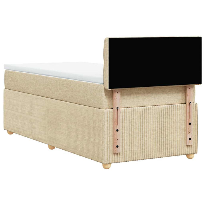 Pat box spring cu saltea, crem, 100x200 cm, textil - WALTI WALTI