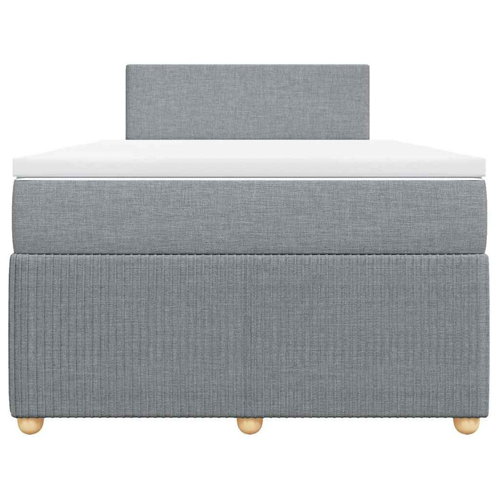 Pat box spring cu saltea, gri deschis, 120x190 cm, textil - WALTI WALTI