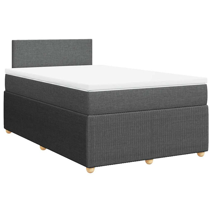 Pat box spring cu saltea, gri închis, 120x190 cm, textil WALTI