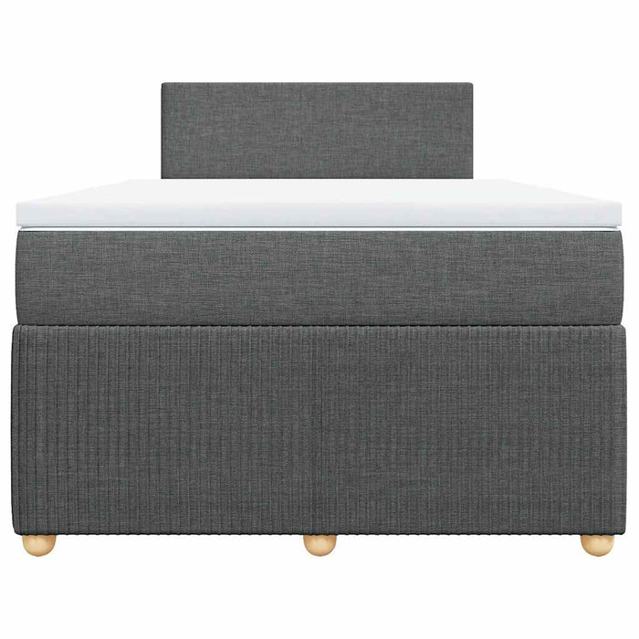 Pat box spring cu saltea, gri închis, 120x190 cm, textil WALTI
