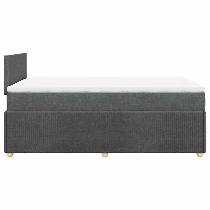 Pat box spring cu saltea, gri închis, 120x190 cm, textil WALTI