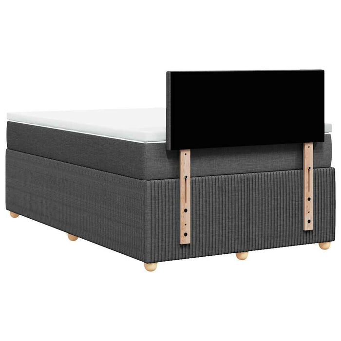 Pat box spring cu saltea, gri închis, 120x190 cm, textil WALTI