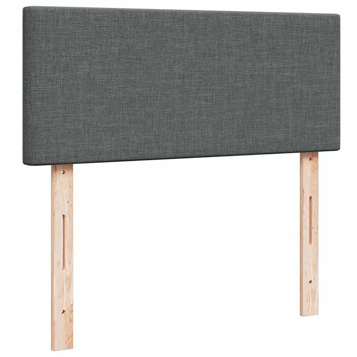 Pat box spring cu saltea, gri închis, 120x190 cm, textil WALTI