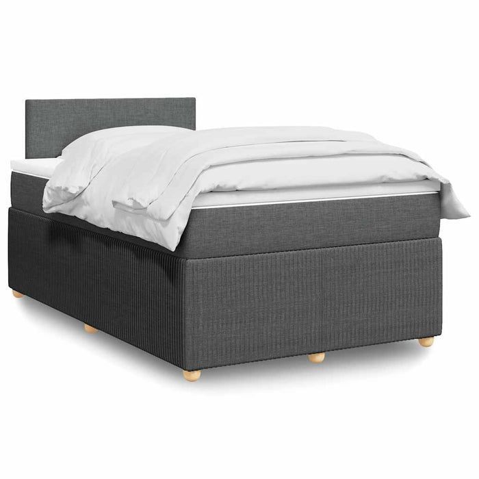 Pat box spring cu saltea, gri închis, 120x190 cm, textil WALTI