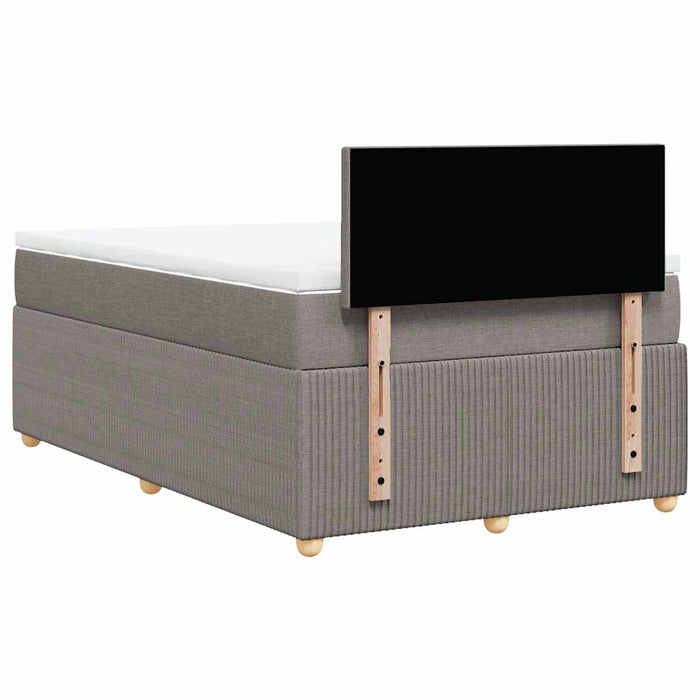 Pat box spring cu saltea, taupe, 120x190 cm material textil - WALTI WALTI