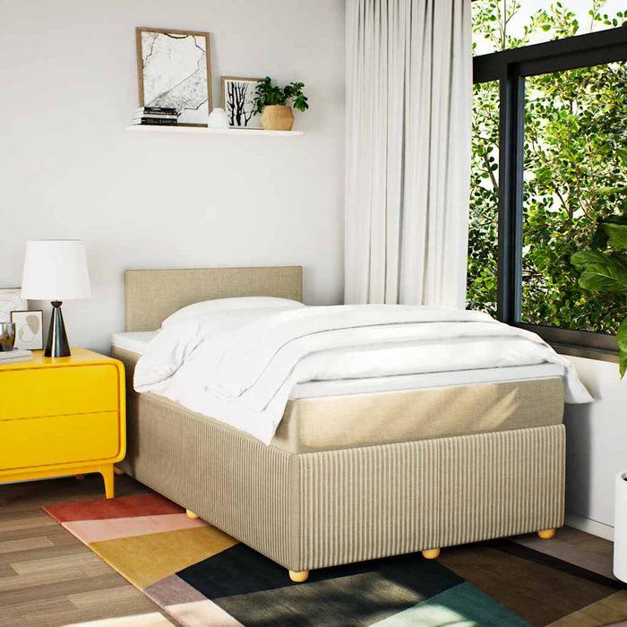 Pat continental cu saltea, crem, 120x190 cm, textil - WALTI WALTI