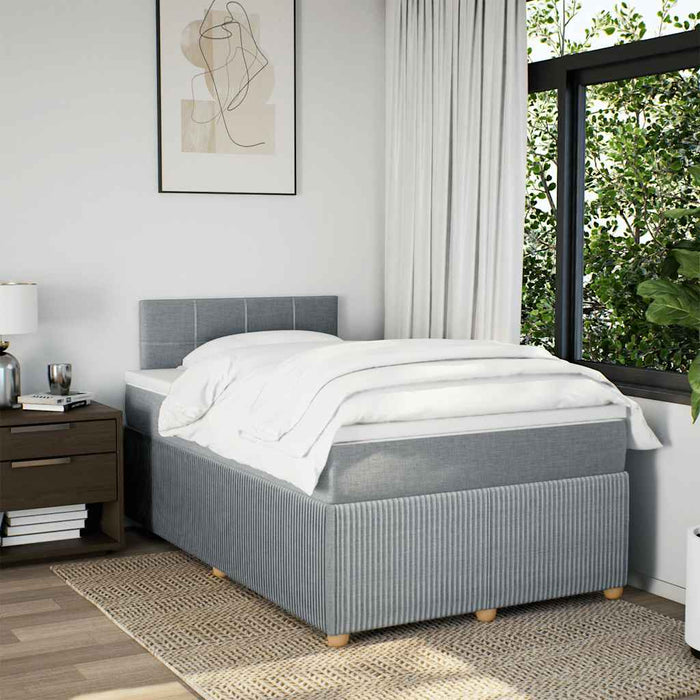 Pat box spring cu saltea, gri deschis, 120x190 cm, textil - WALTI WALTI