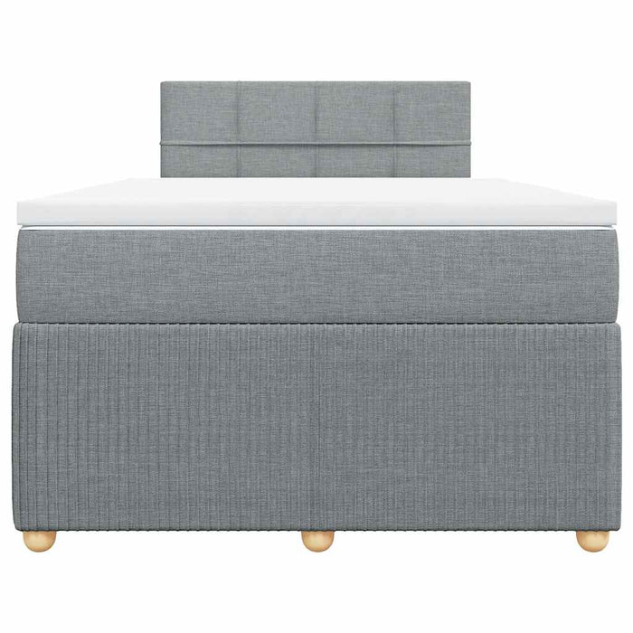 Pat box spring cu saltea, gri deschis, 120x190 cm, textil - WALTI WALTI