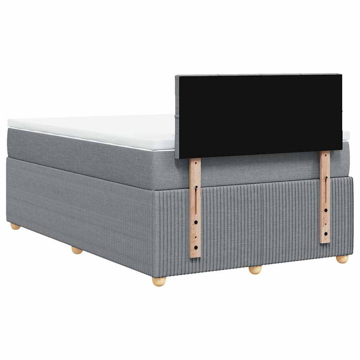 Pat box spring cu saltea, gri deschis, 120x190 cm, textil - WALTI WALTI