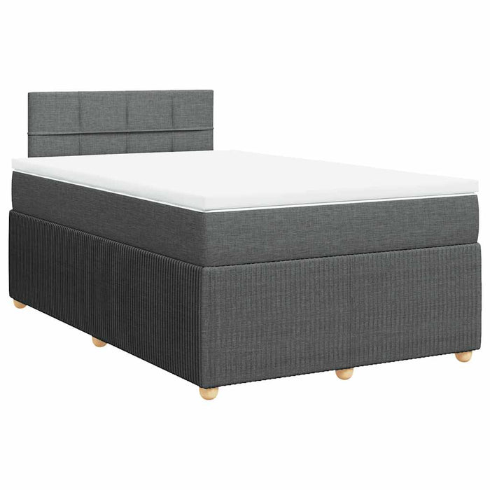 Pat box spring cu saltea, gri închis, 120x190 cm, textil - WALTI WALTI