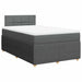 Pat box spring cu saltea, gri închis, 120x190 cm, textil - WALTI WALTI