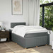 Pat box spring cu saltea, gri închis, 120x190 cm, textil - WALTI WALTI