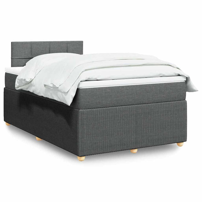 Pat box spring cu saltea, gri închis, 120x190 cm, textil - WALTI WALTI