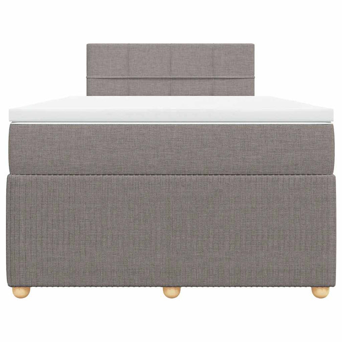 Pat box spring cu saltea, taupe, 120x190 cm material textil - WALTI WALTI