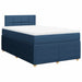 Pat box spring cu saltea, albastru, 120x190 cm, material textil - WALTI WALTI